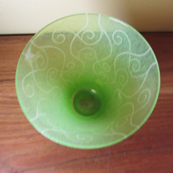 12 oz toyo sasaki art glass tumbler vase curly-q's GREEN (W5519) - Picture 5 of 6